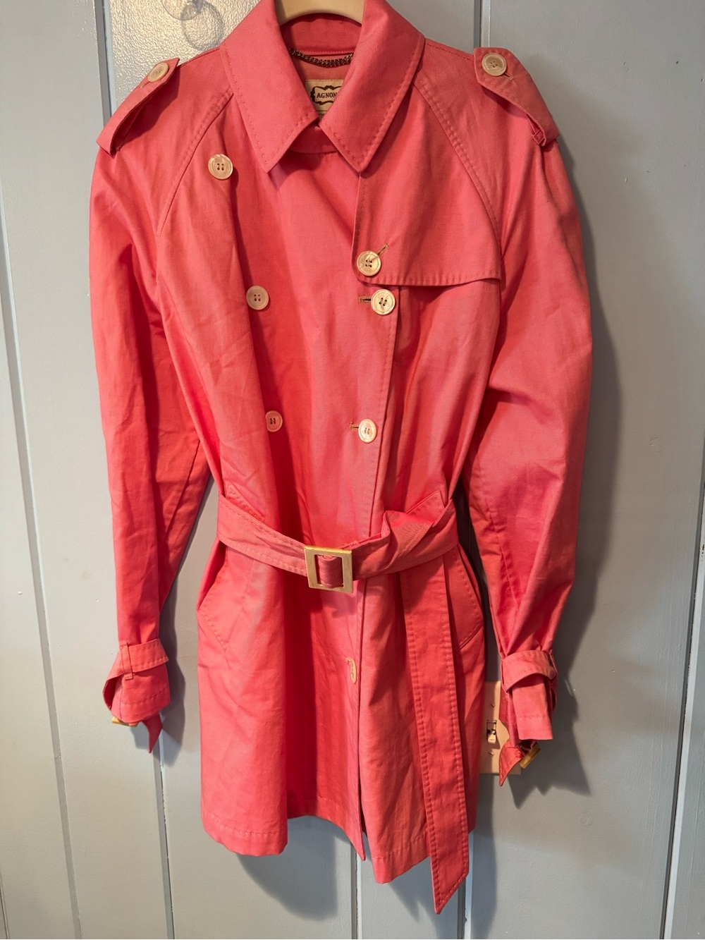 Agnona (Made in Italy) Women's Coral Belted Trench Coat